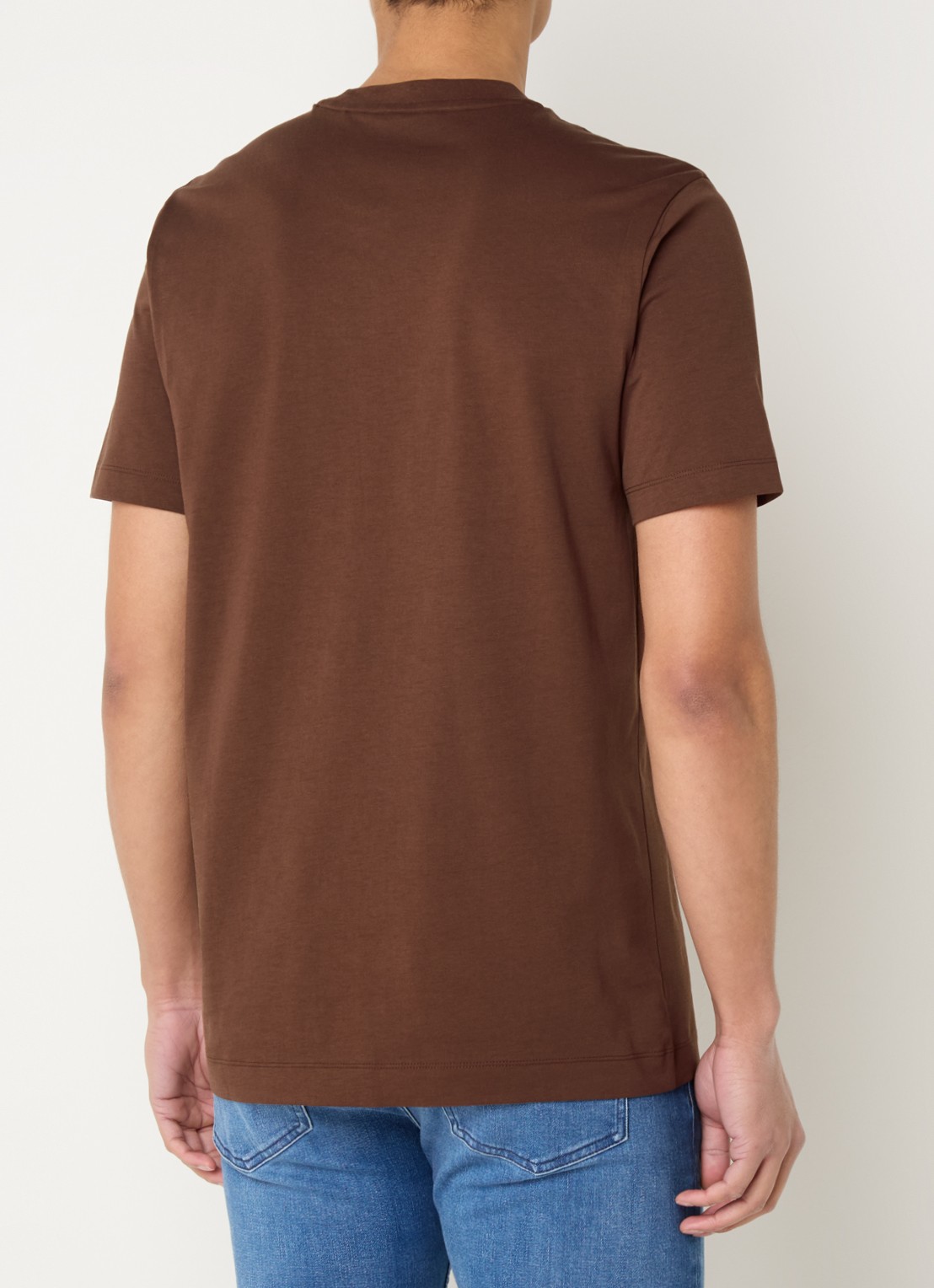 BOSS Thompson T-shirt met logo - achterkant donkerbruin