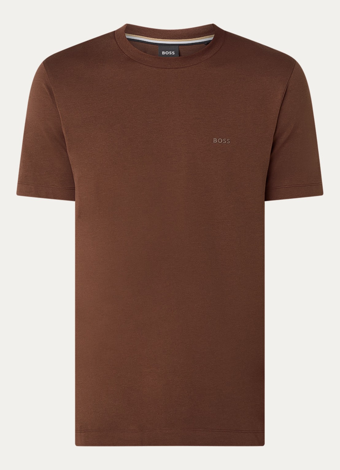 BOSS Thompson T-shirt met logo - voorkant 2 donkerbruin