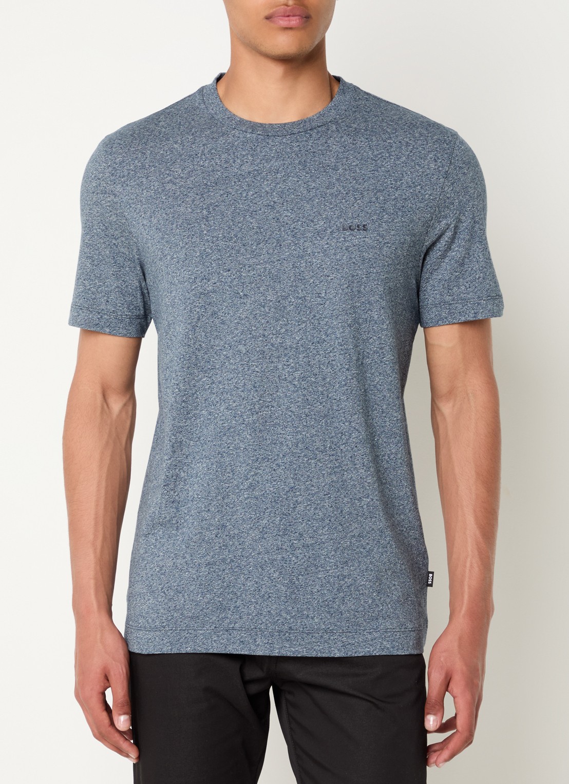BOSS Thompson T-shirt met logo - detail middengrijs