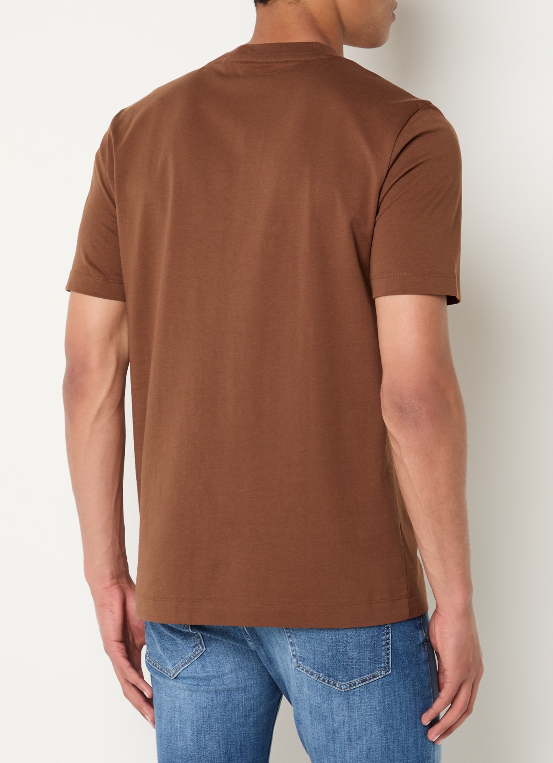 BOSS Thompson T-shirt met logo - achterkant 4 bruin