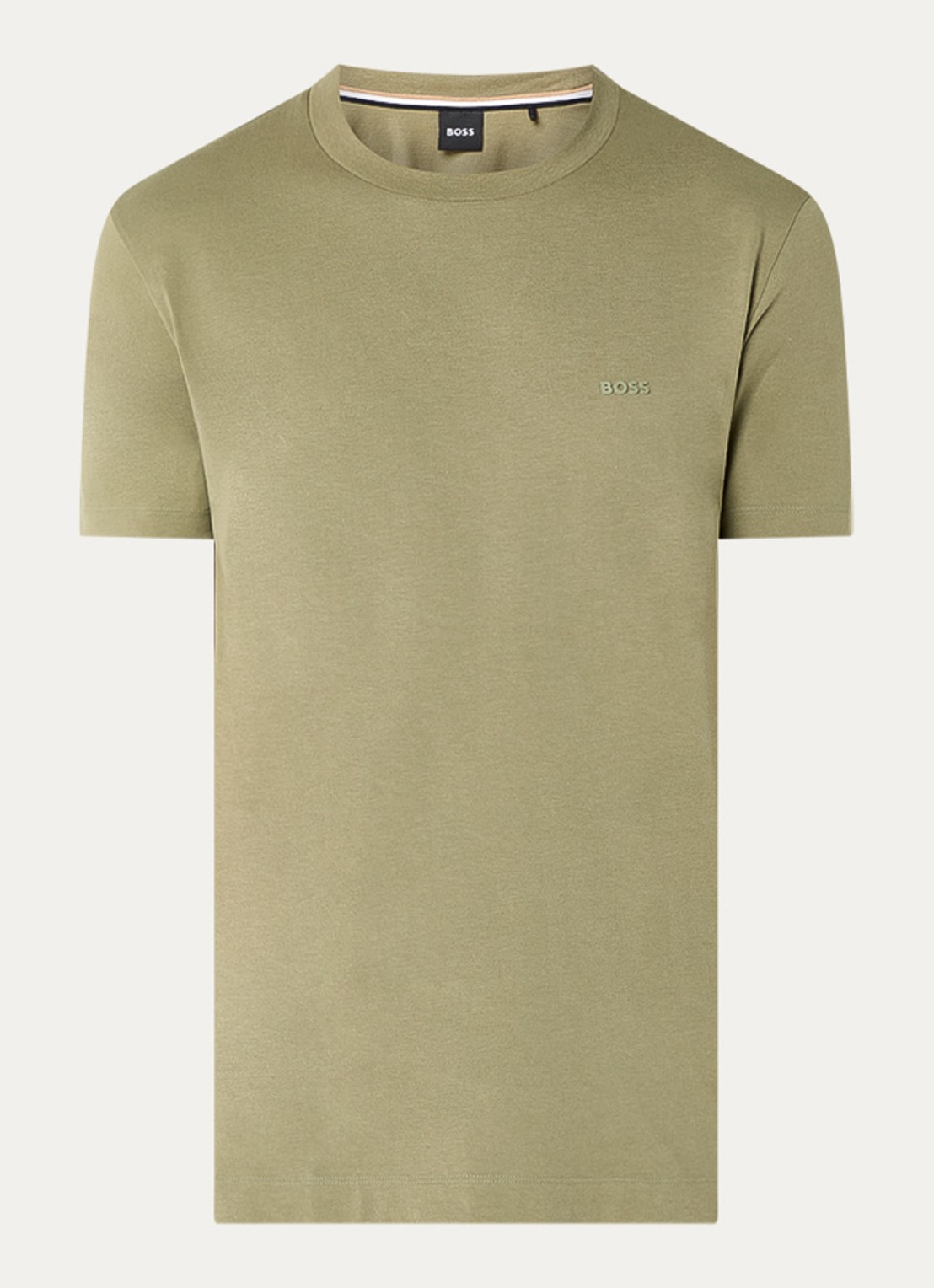 BOSS Thompson T-shirt met logo - voorkant mosgroen