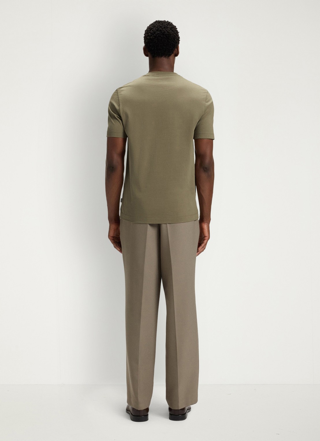 BOSS Thompson T-shirt met logo - achterkant 3 open brown / bruin