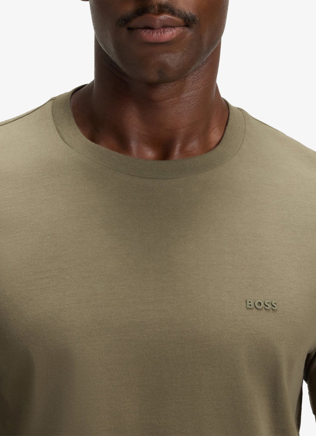BOSS Thompson T-shirt met logo - detail 5 open brown / bruin