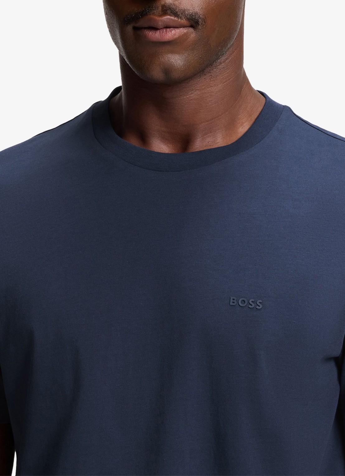 BOSS Thompson T-shirt met logo - detail 2 royalblauw