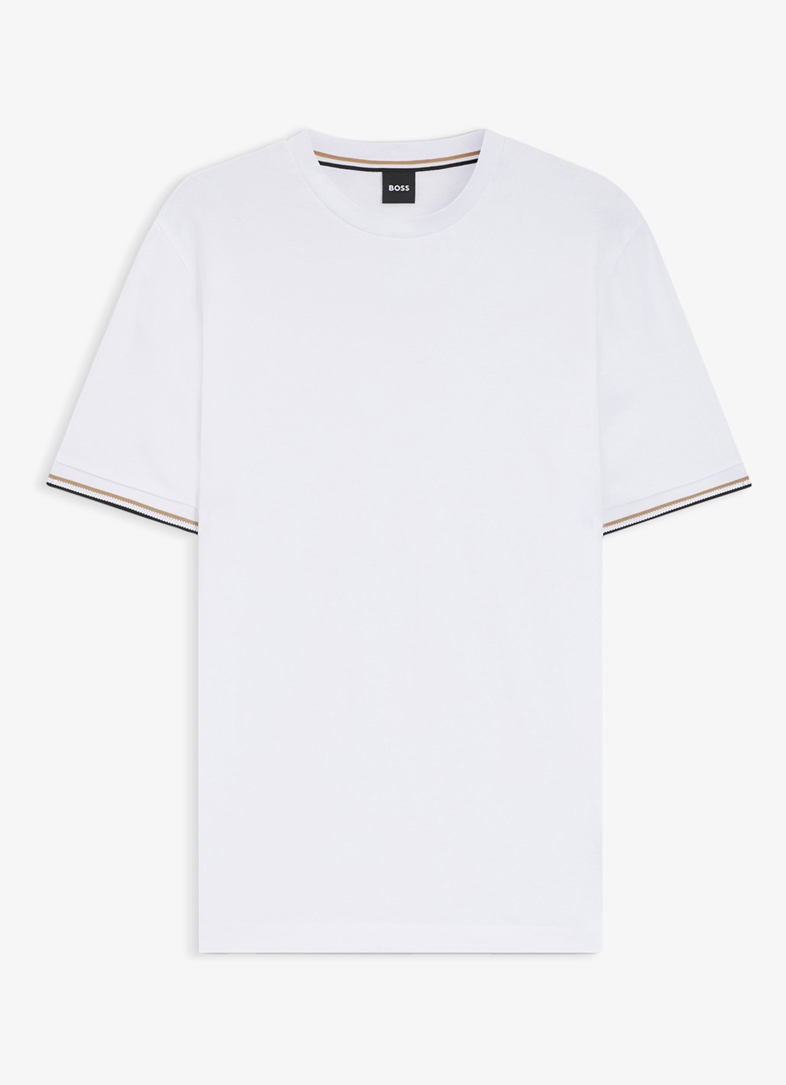 BOSS Thompson T-shirt met stretch - voorkant wit
