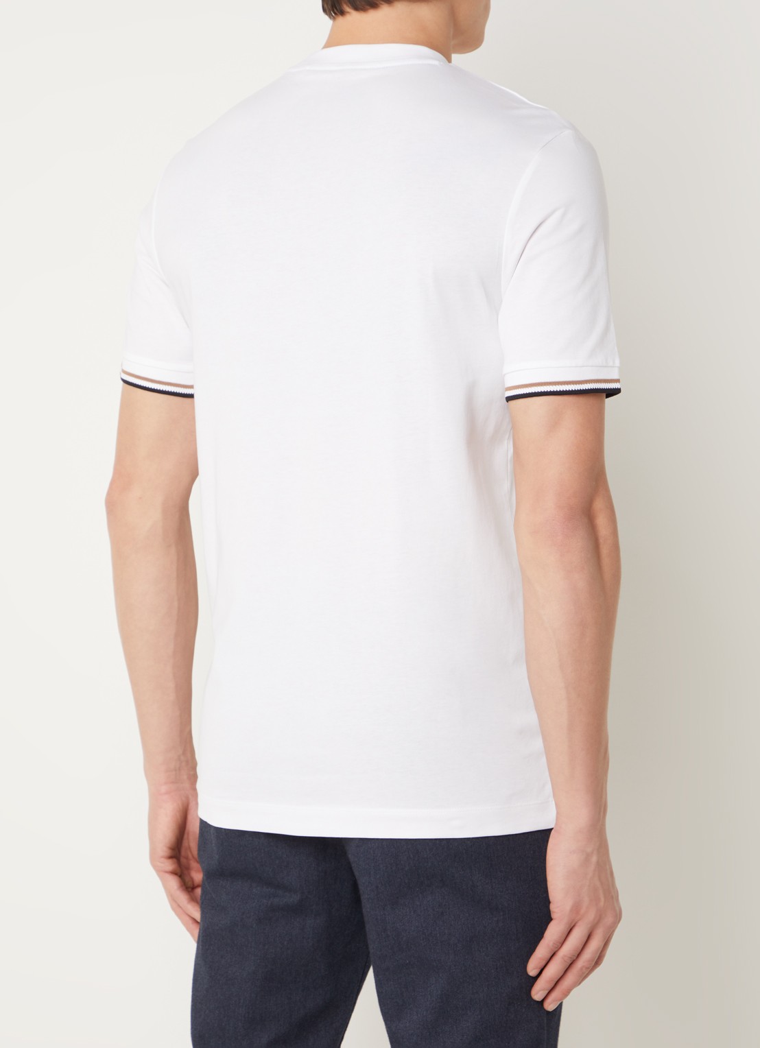 BOSS Thompson T-shirt met stretch - achterkant 8 wit