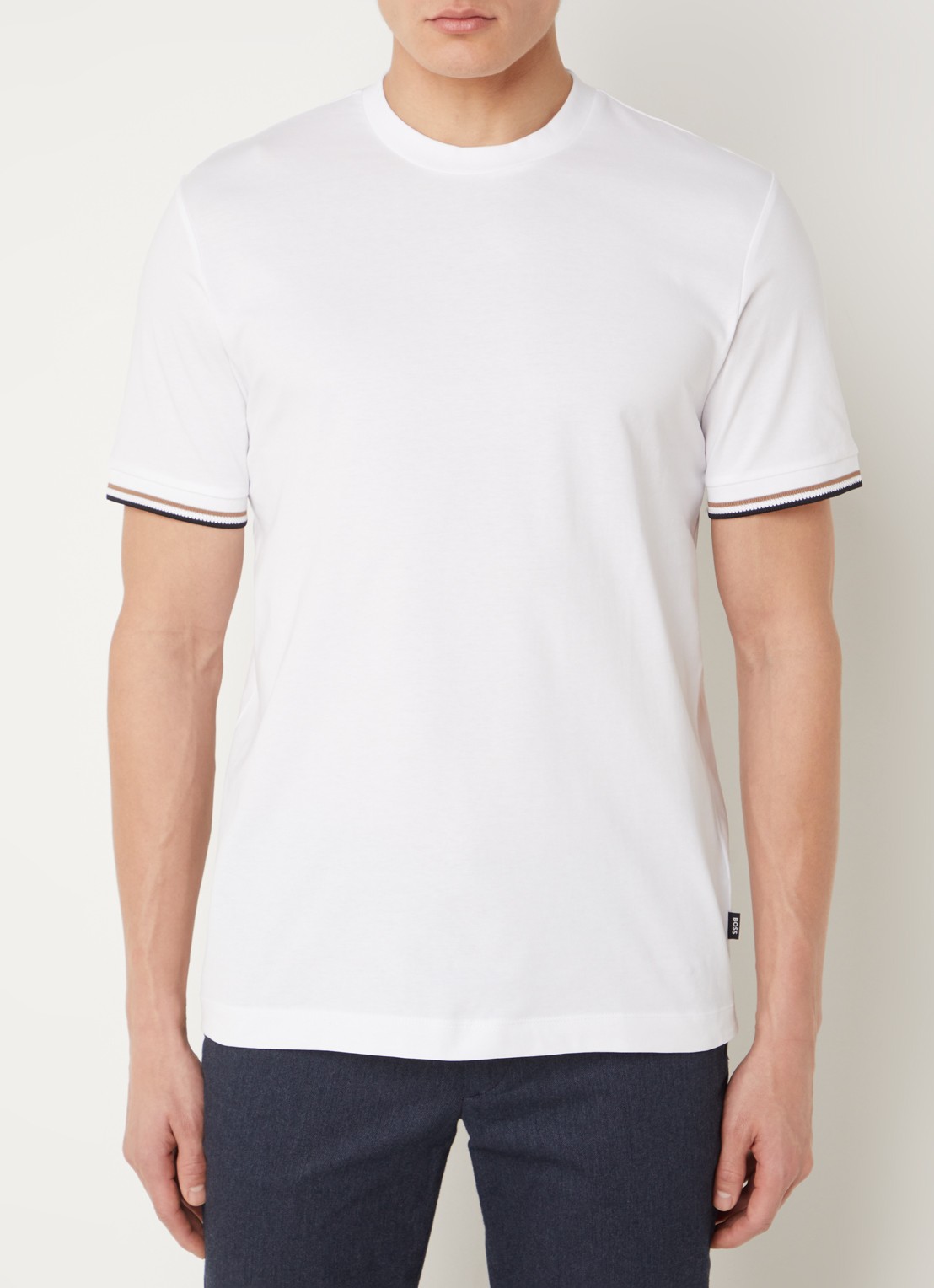 BOSS Thompson T-shirt met stretch - detail 6 wit