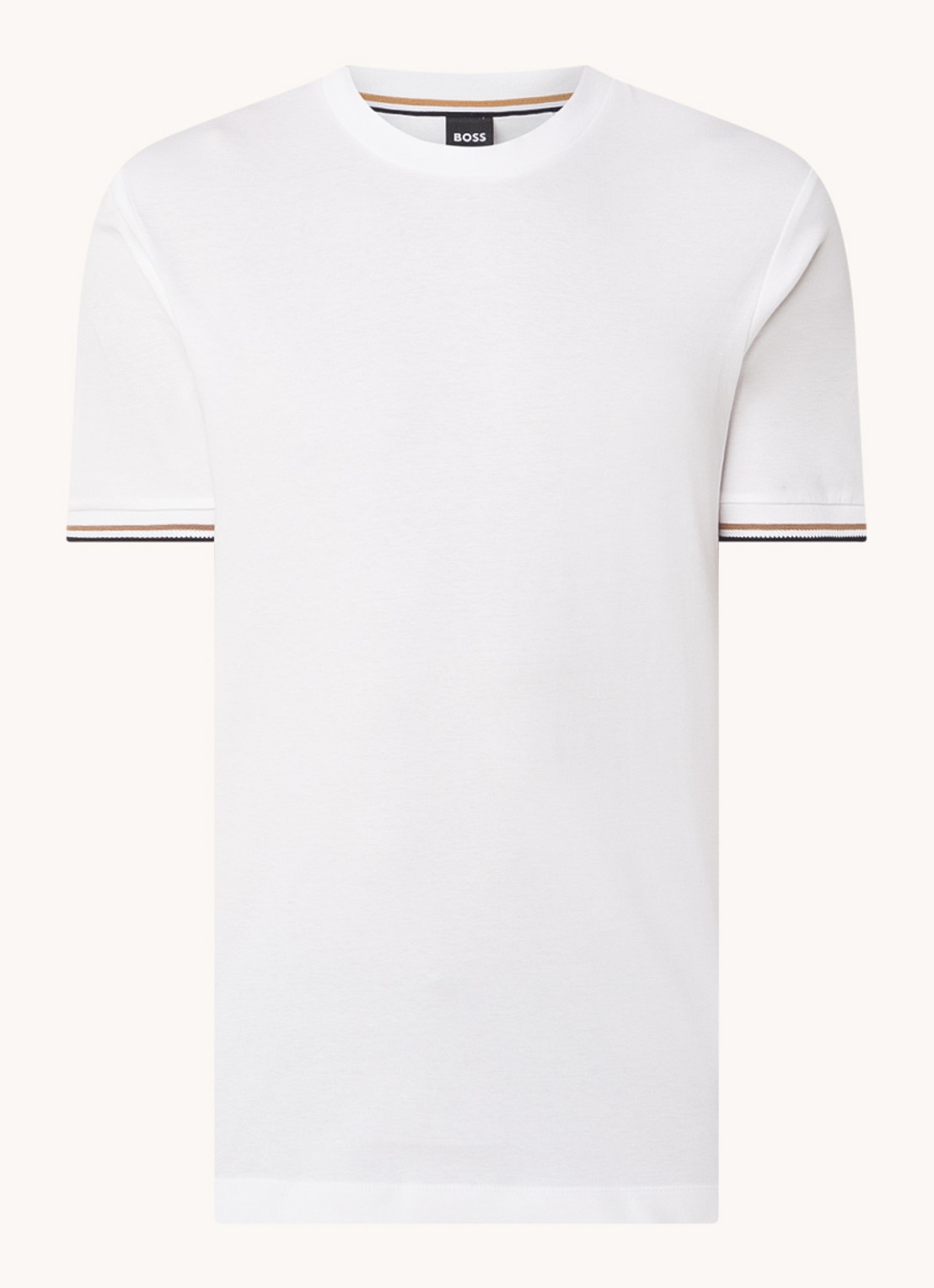 BOSS Thompson T-shirt met stretch - voorkant 3 wit