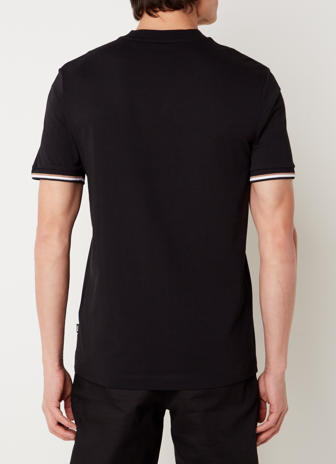 BOSS Thompson T-shirt met stretch - achterkant 4 zwart