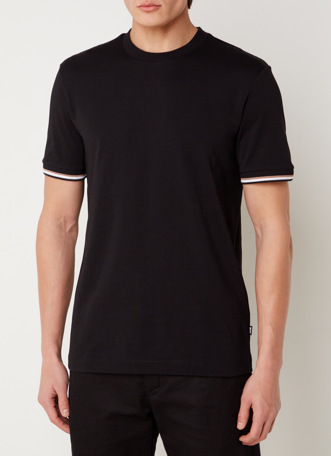 BOSS Thompson T-shirt met stretch - detail 3 zwart