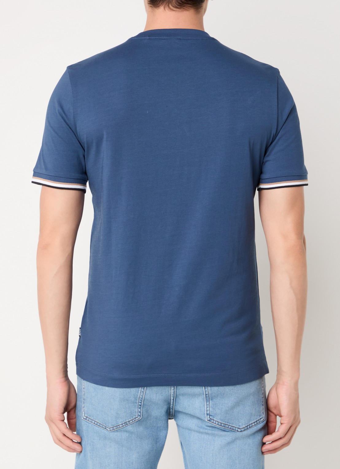 BOSS Thompson T-shirt met stretch - achterkant 3 petrol