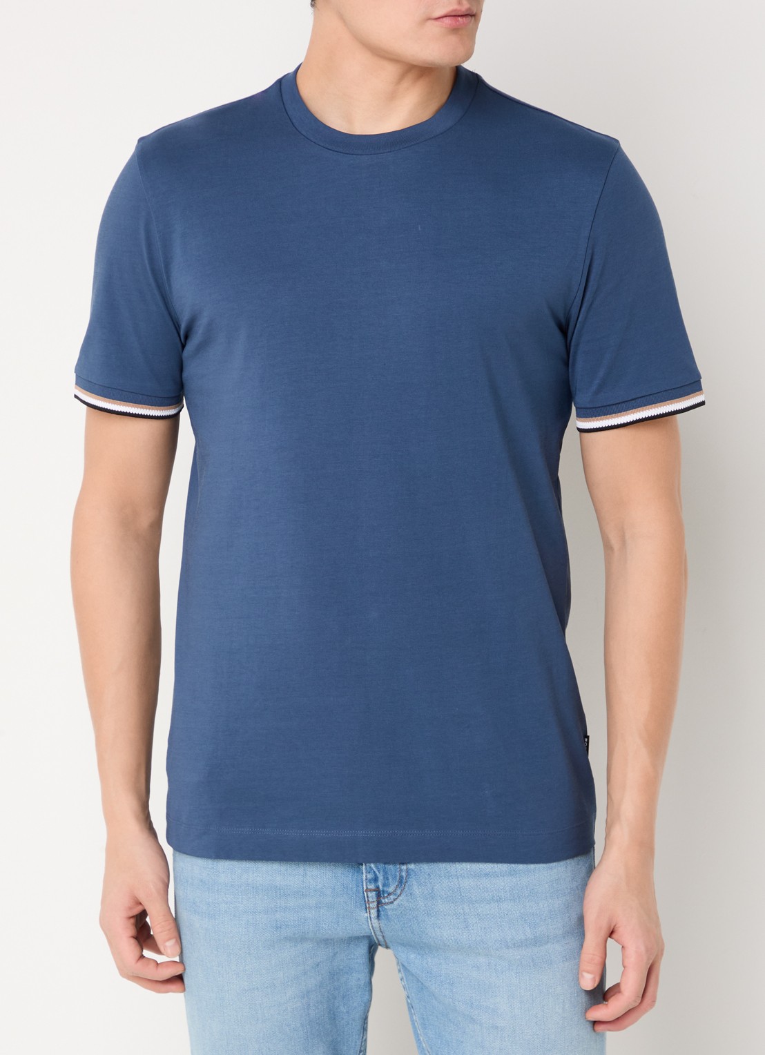 BOSS Thompson T-shirt met stretch - detail 4 petrol