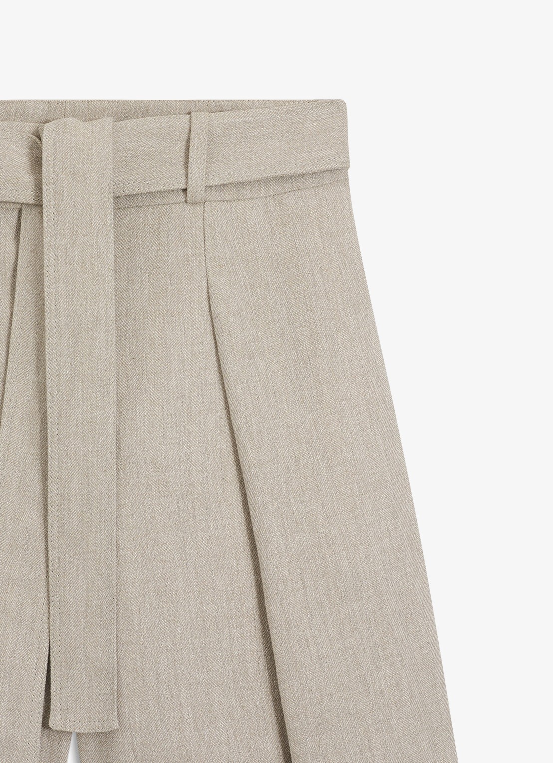 BOSS Tojuna loose fit korte broek in linnenblend - detail 4 beige