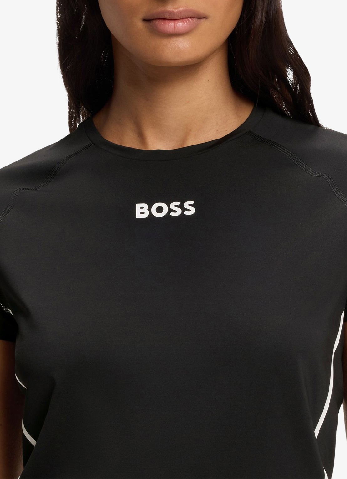 BOSS Trainings T-shirt met logo - detail 4 zwart