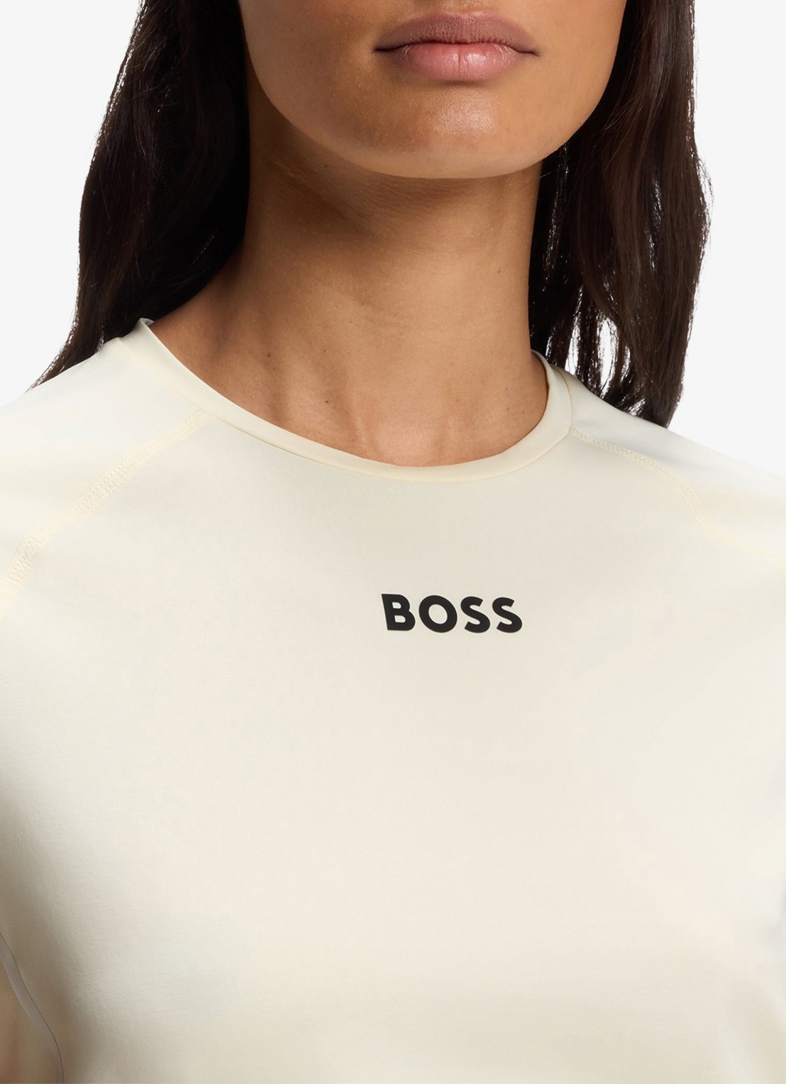 BOSS Trainings T-shirt met logo - detail 4 creme