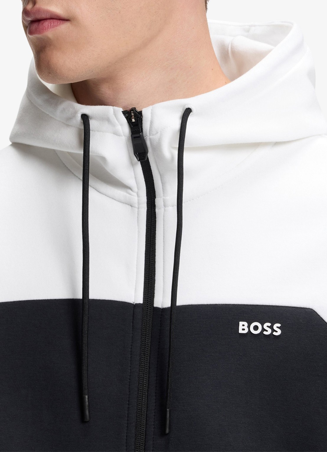BOSS Trainingspak in katoenblend met logo - detail 5 donkerblauw