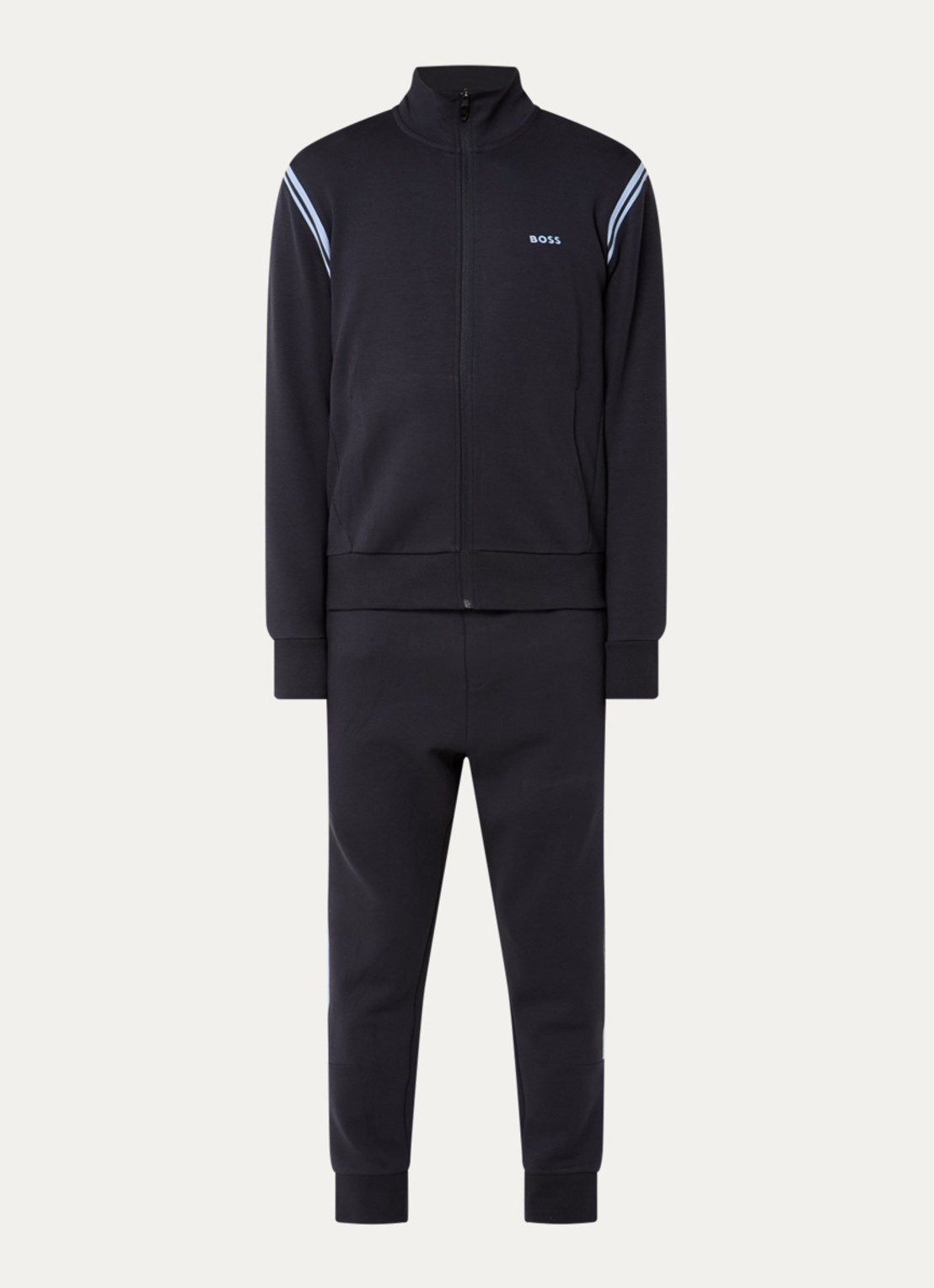 BOSS Trainingspak met steekzakken en logo - voorkant 3 donkerblauw