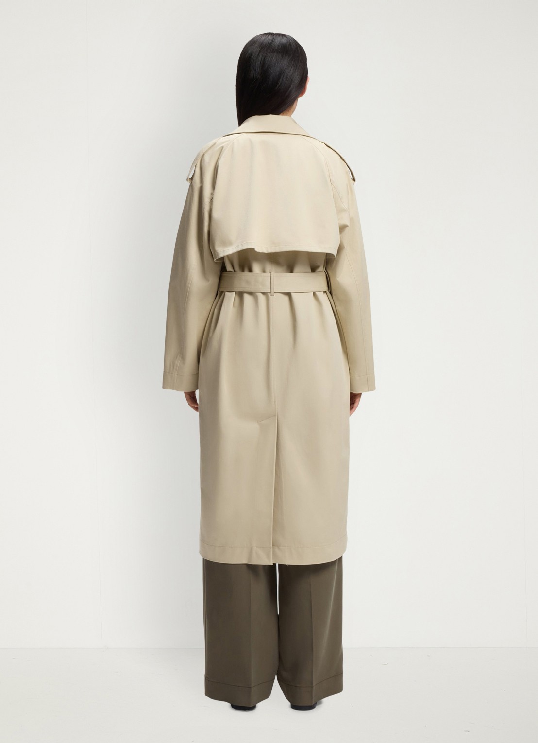 BOSS Trenchcoat met ceintuur en steekzakken - achterkant open beige-287 / beige