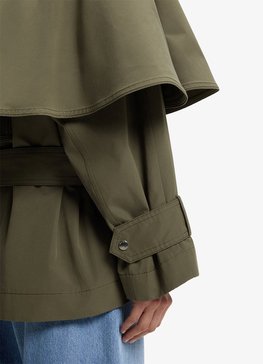 BOSS Trenchcoat met waterafstotende coating - detail 3 mosgroen