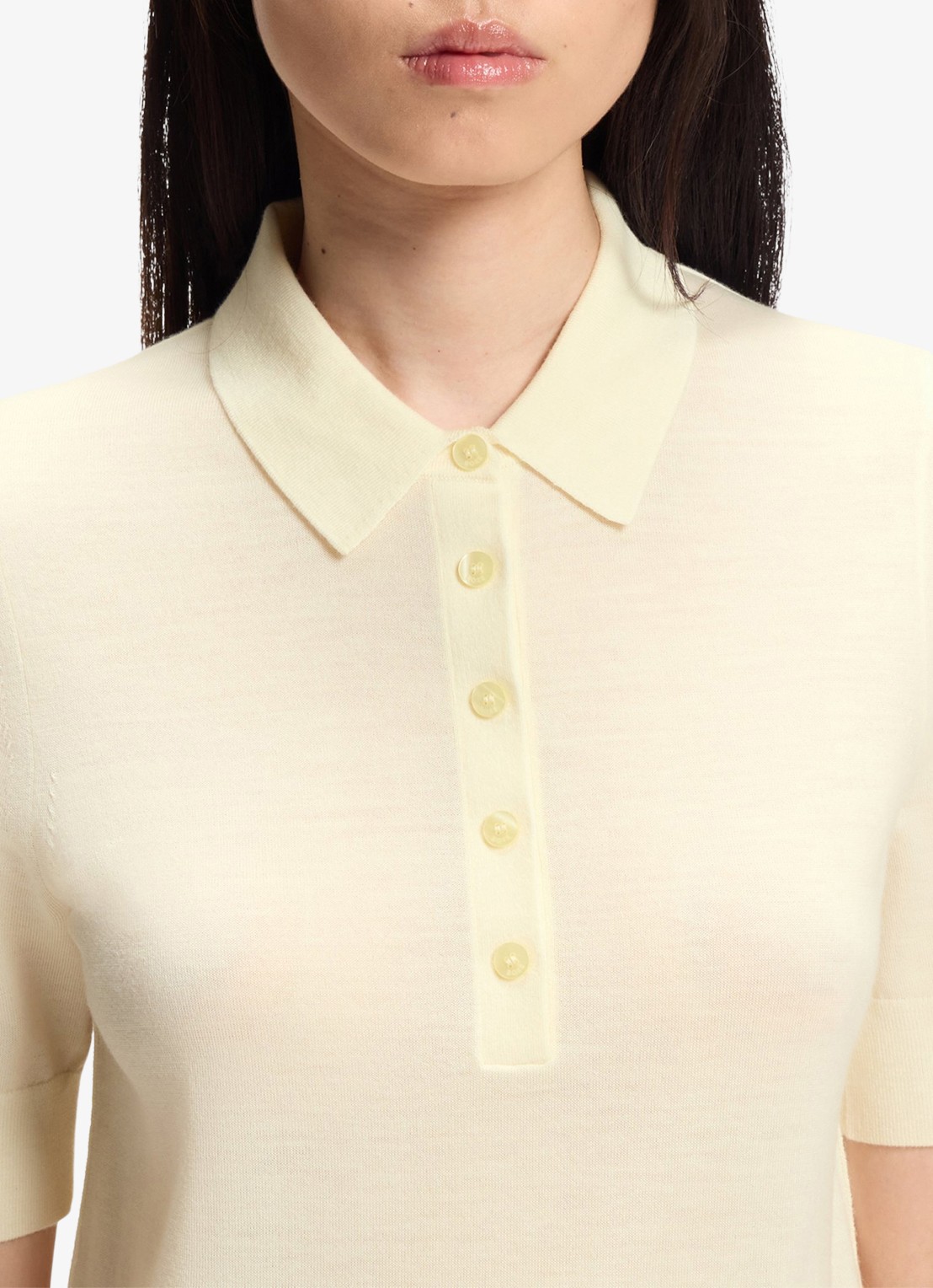 BOSS Trui van merinowol met korte mouwen en polokraag - detail 4 beige