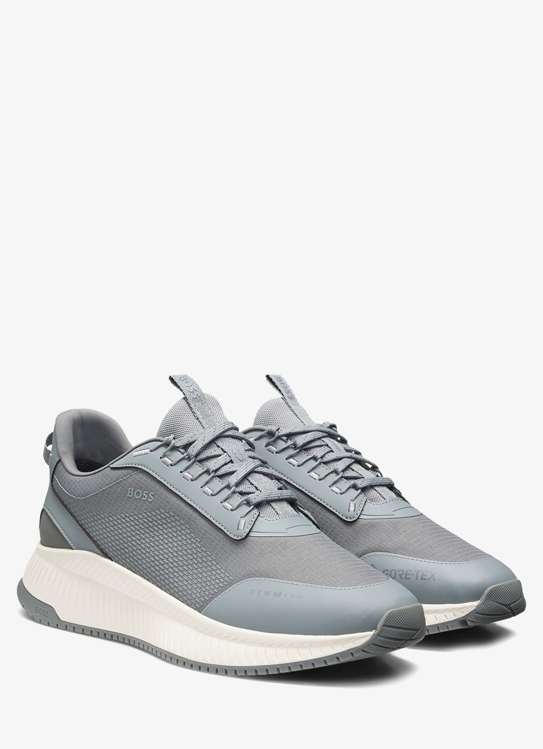 BOSS TTNM sneaker met logo - voorkant 2 grijs
