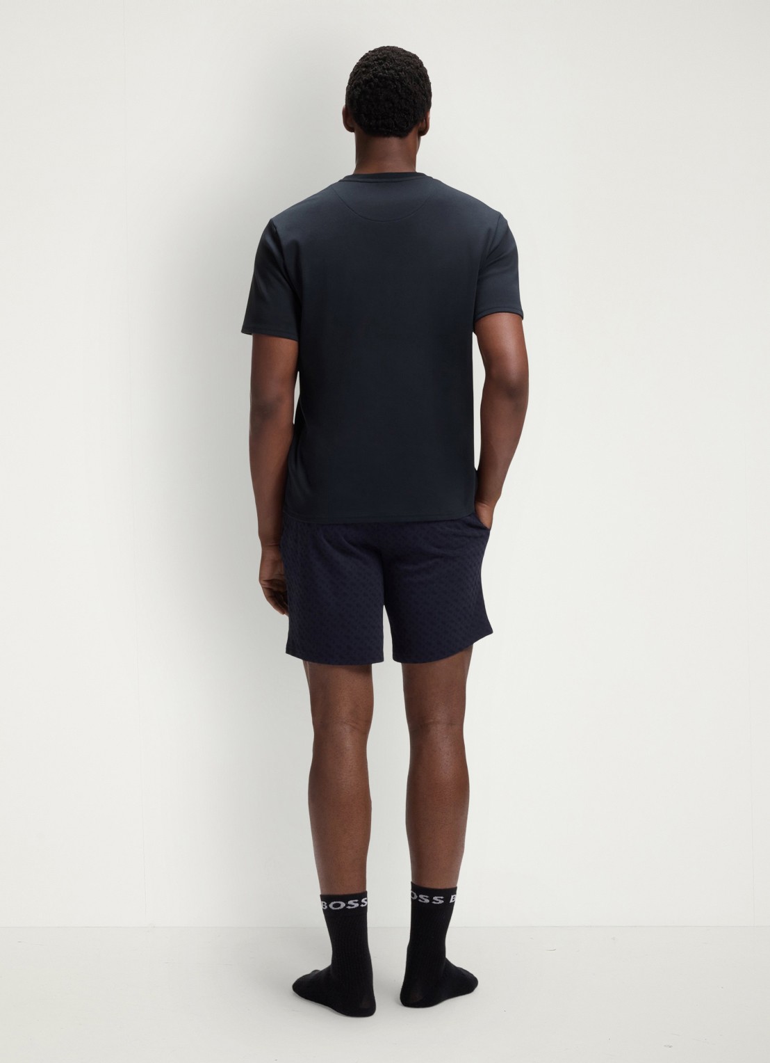 BOSS Tweedelige pyjama van katoen - achterkant dark blue-406 / blauw