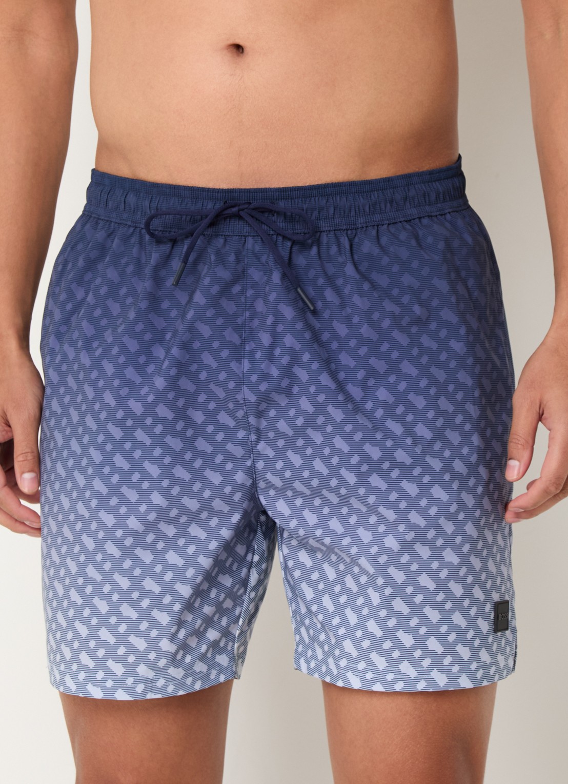 BOSS Vale zwemshorts met logoprint - detail indigo