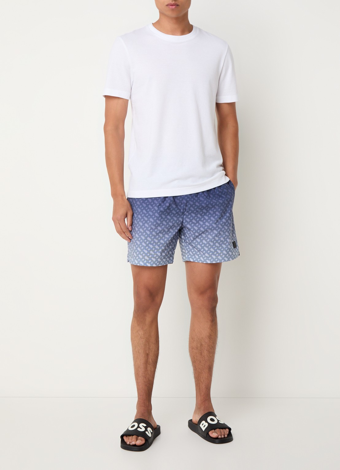 BOSS Vale zwemshorts met logoprint - voorkant 3 indigo