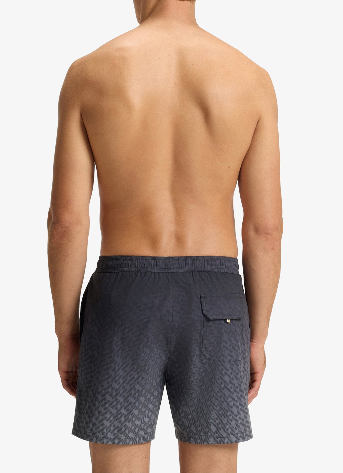 BOSS Vale zwemshorts met logoprint - achterkant 3 grijs
