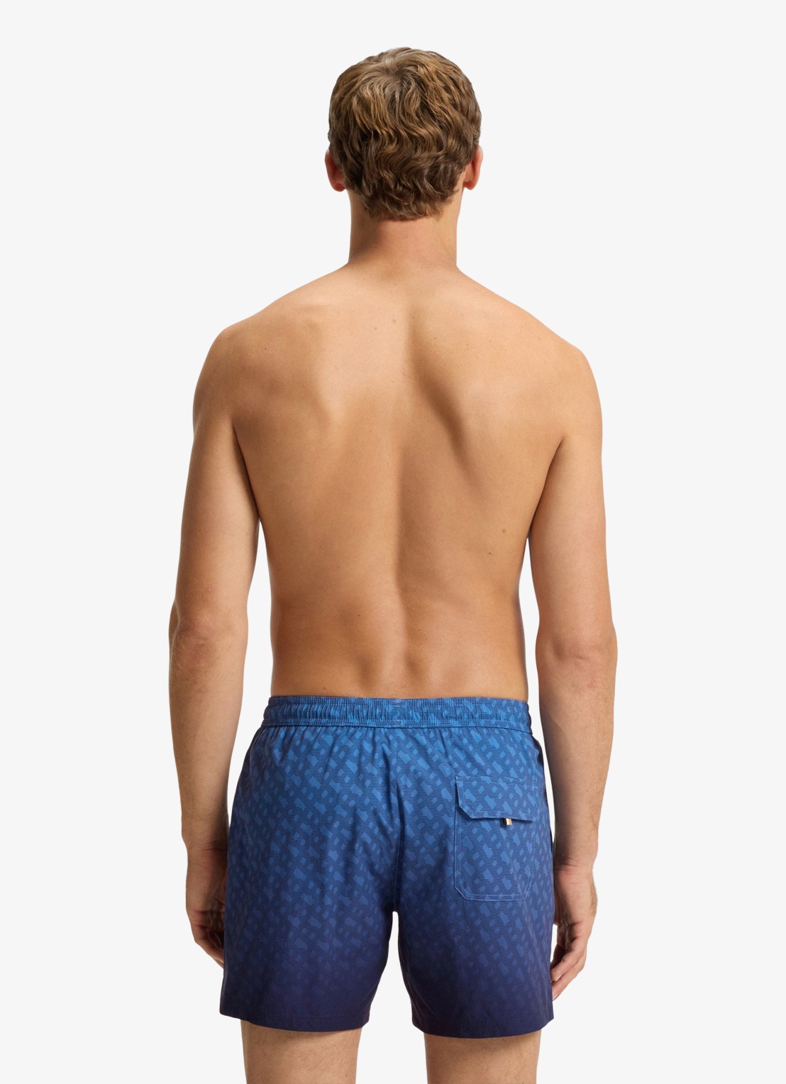 BOSS Vale zwemshorts met logoprint - achterkant 3 donkerblauw