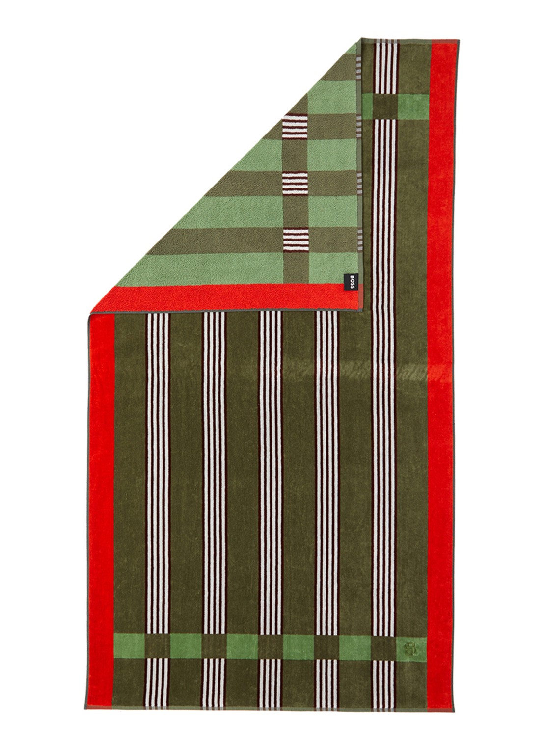 BOSS Vento strandlaken - 90 x 160 cm - voorkant 2 khaki