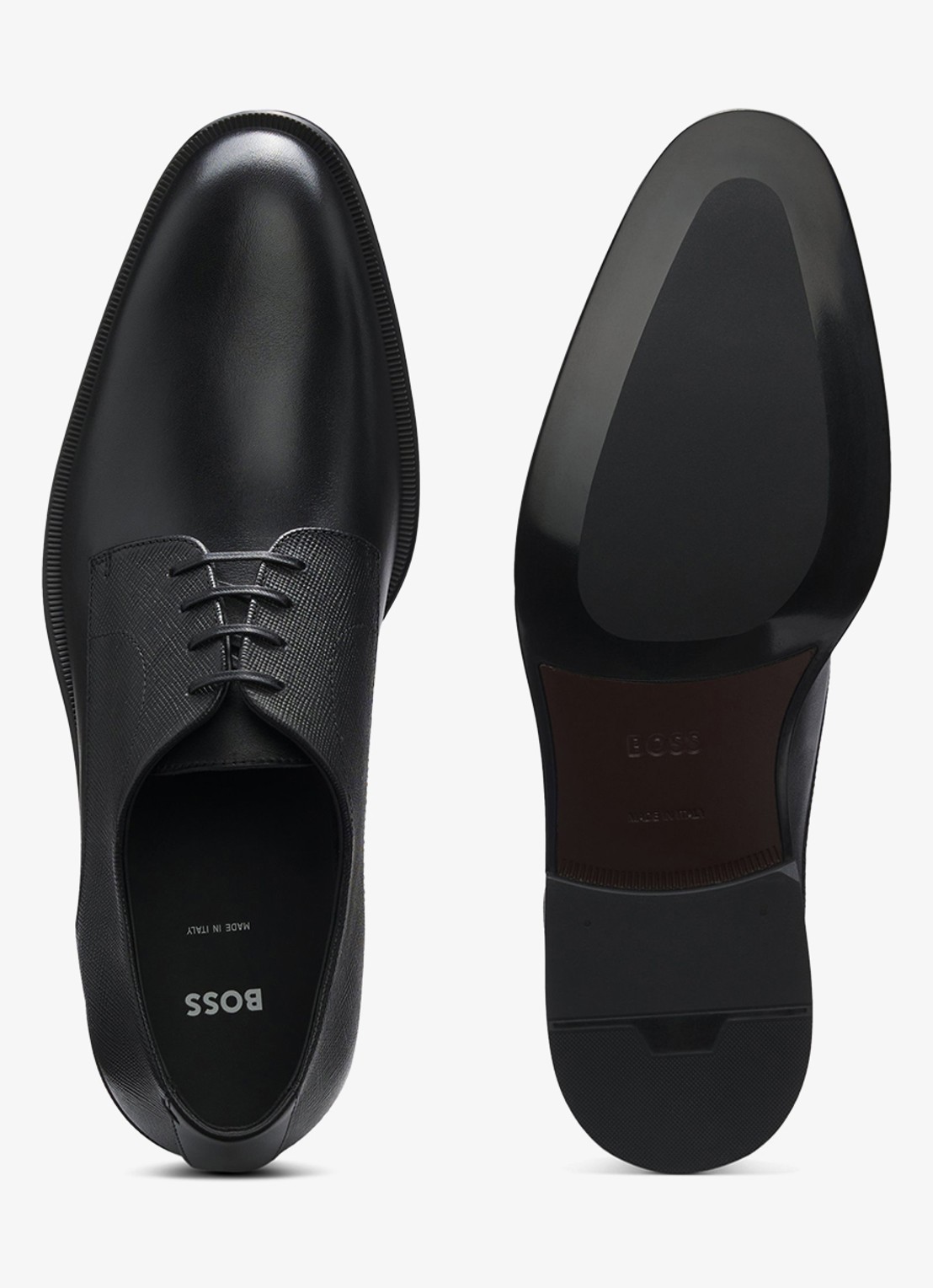 BOSS Veterschoen van kalfsleer  - detail 2 zwart