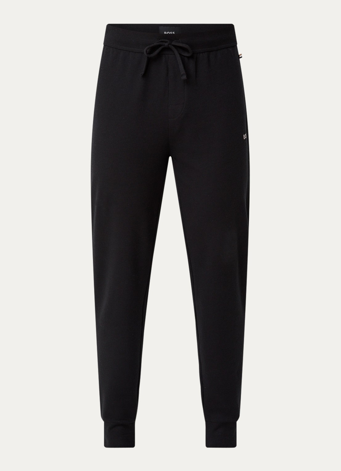 BOSS Waffle pyjamabroek met structuur - voorkant 4 zwart