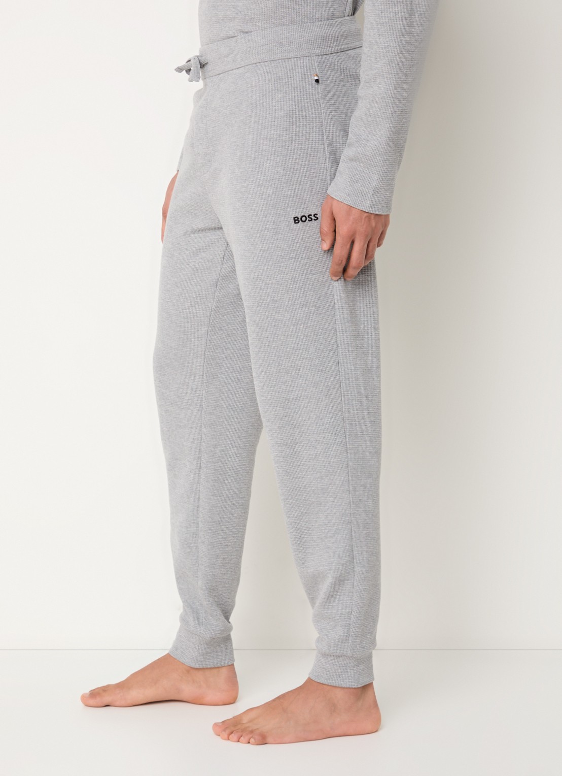 BOSS Waffle pyjamabroek met structuur - detail 2 grijsmele