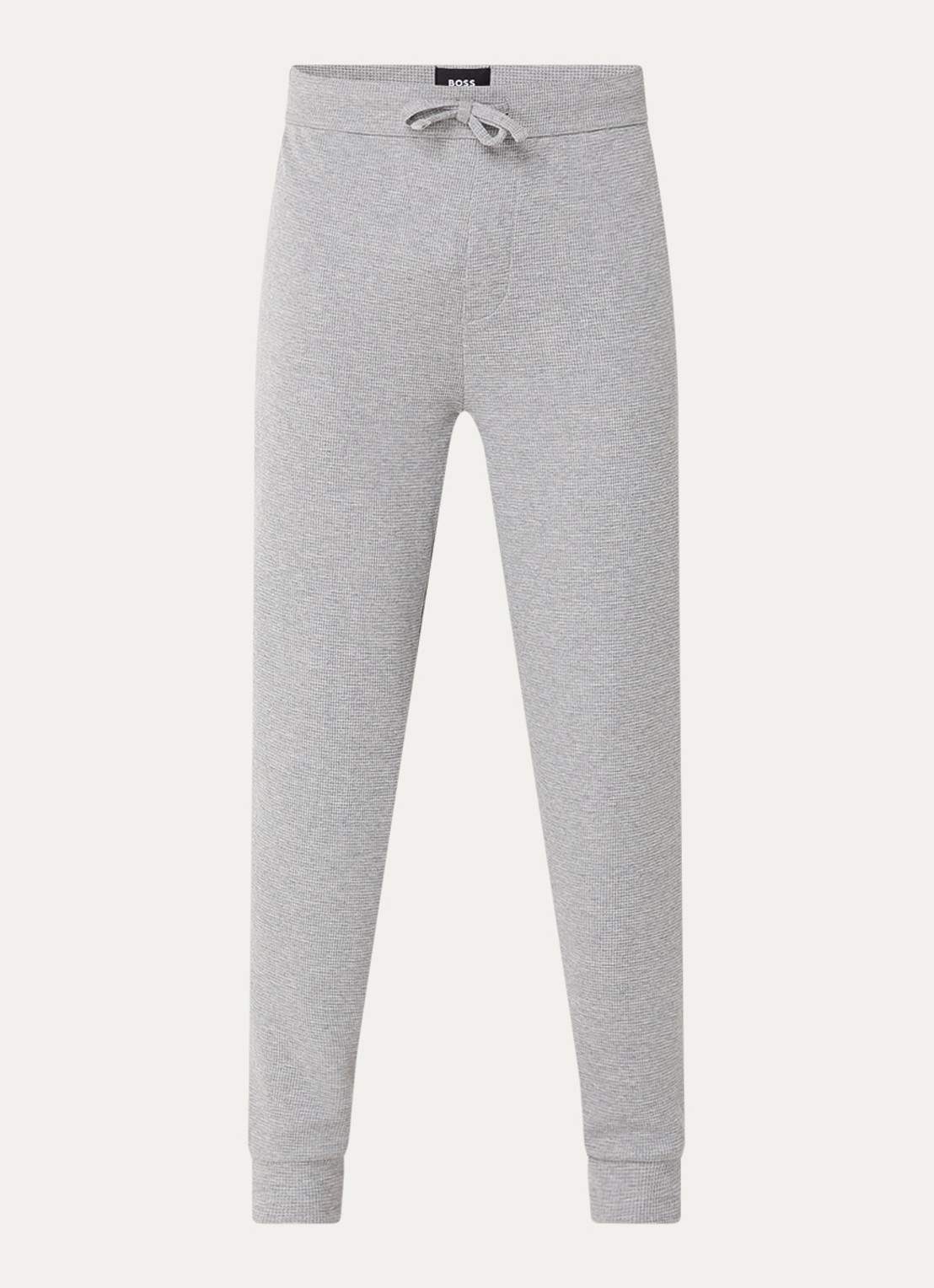 BOSS Waffle pyjamabroek met structuur - voorkant 4 grijsmele