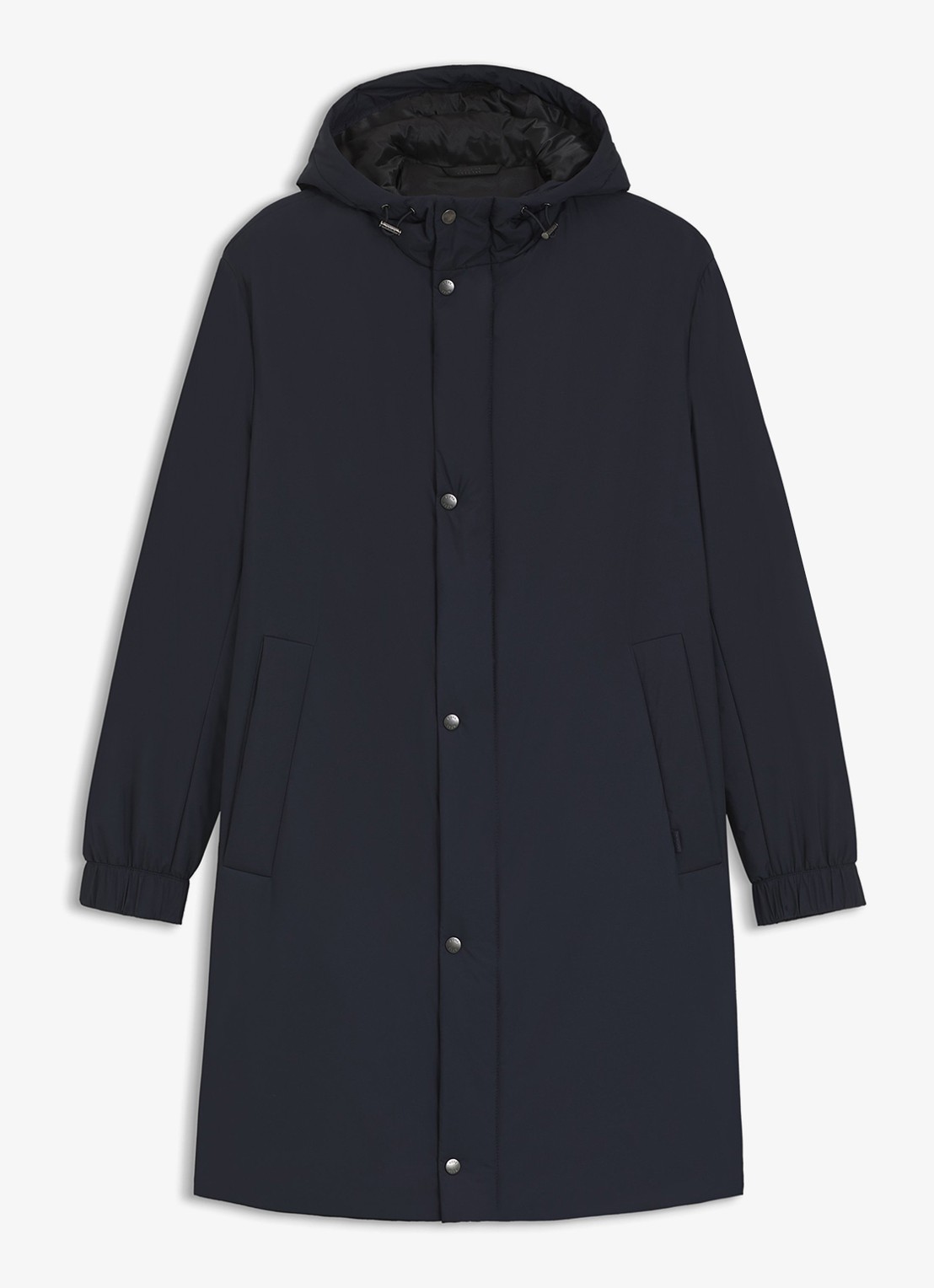 BOSS Waterafstotende jas met capuchon en wattering - voorkant 2 donkerblauw