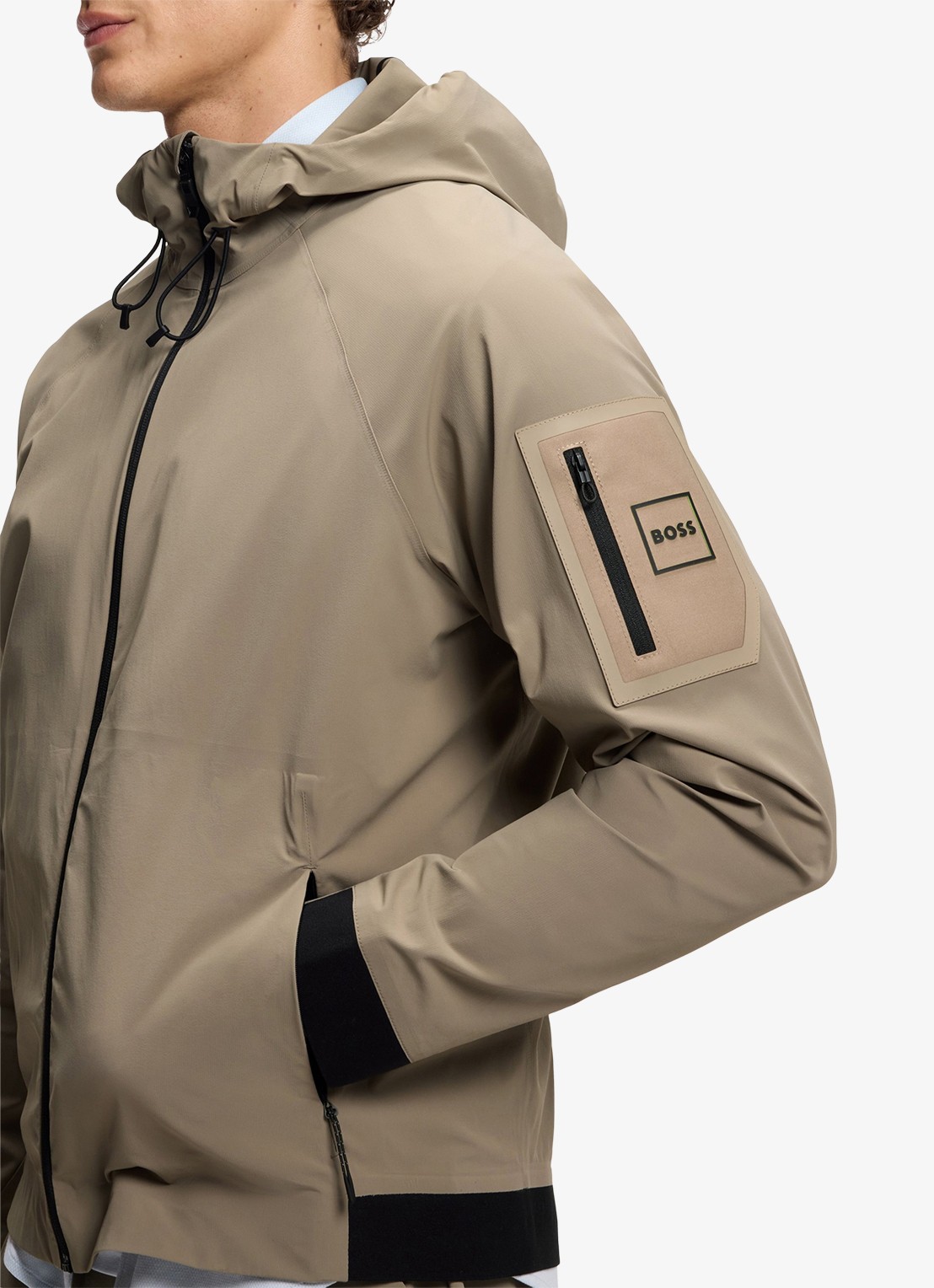 BOSS Waterafstotende jas met capuchon - detail 4 light/pastel green-334 / groen