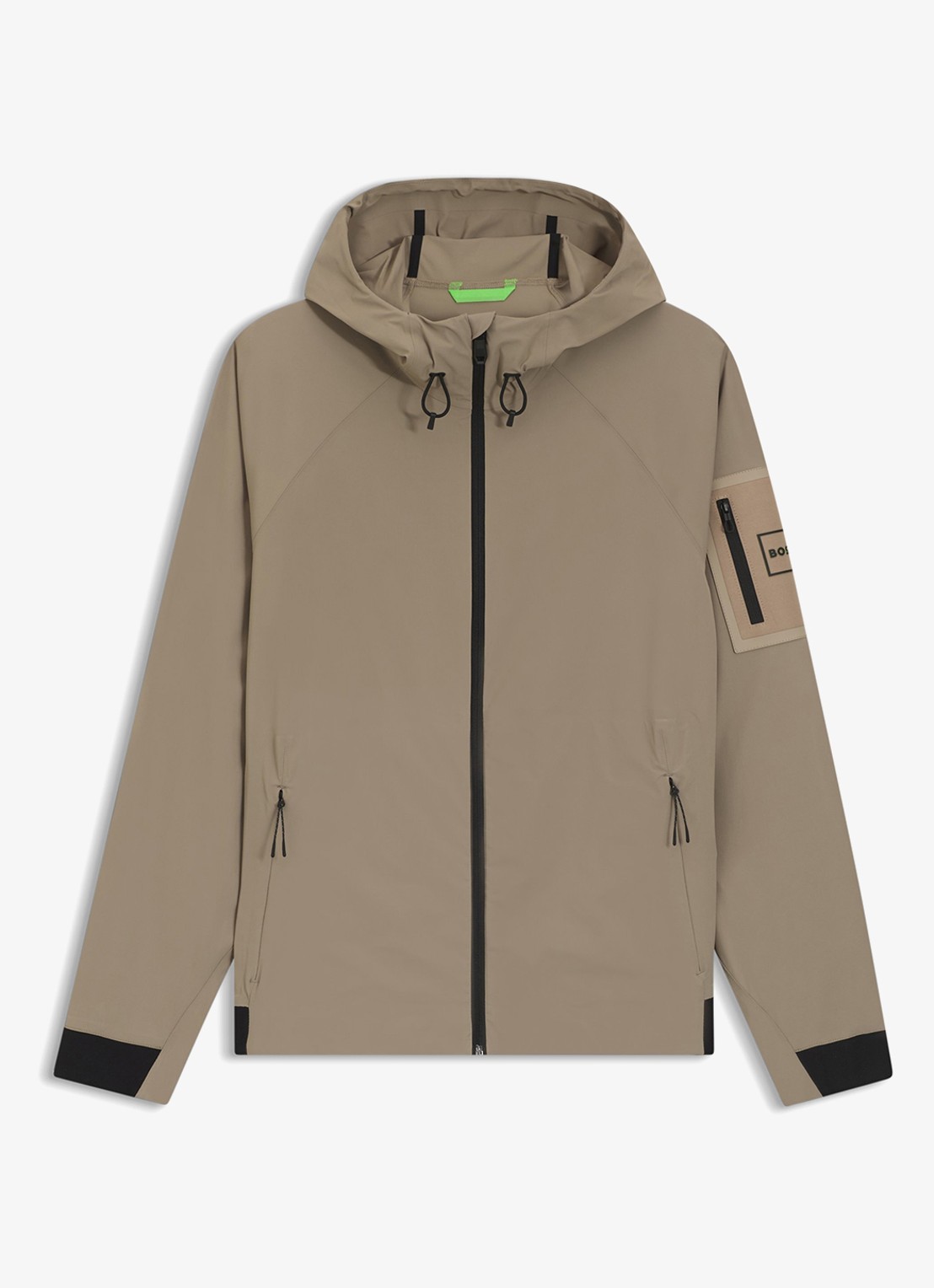 BOSS Waterafstotende jas met capuchon - voorkant 5 light/pastel green-334 / groen