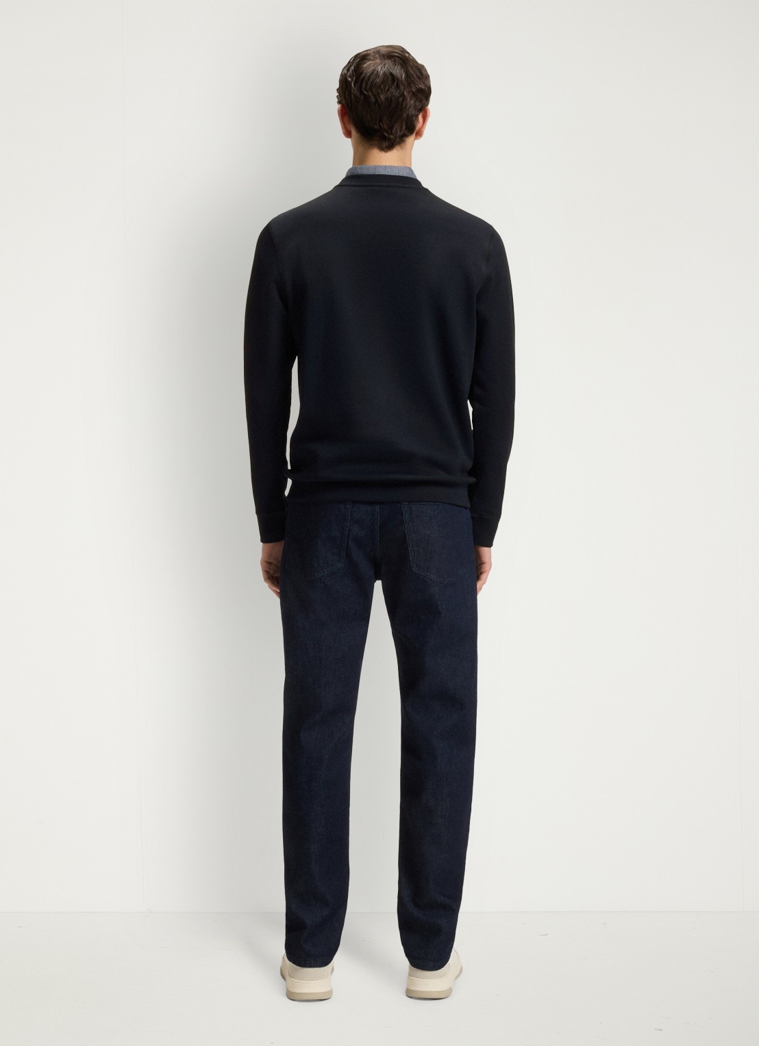 BOSS Westart sweater met logo - achterkant donkerblauw