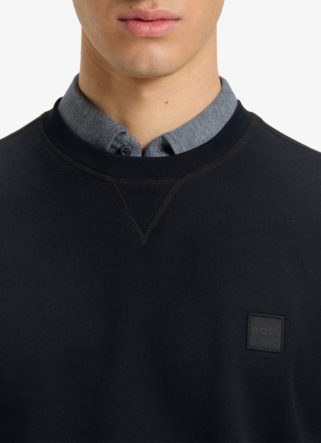 BOSS Westart sweater met logo - detail 5 donkerblauw