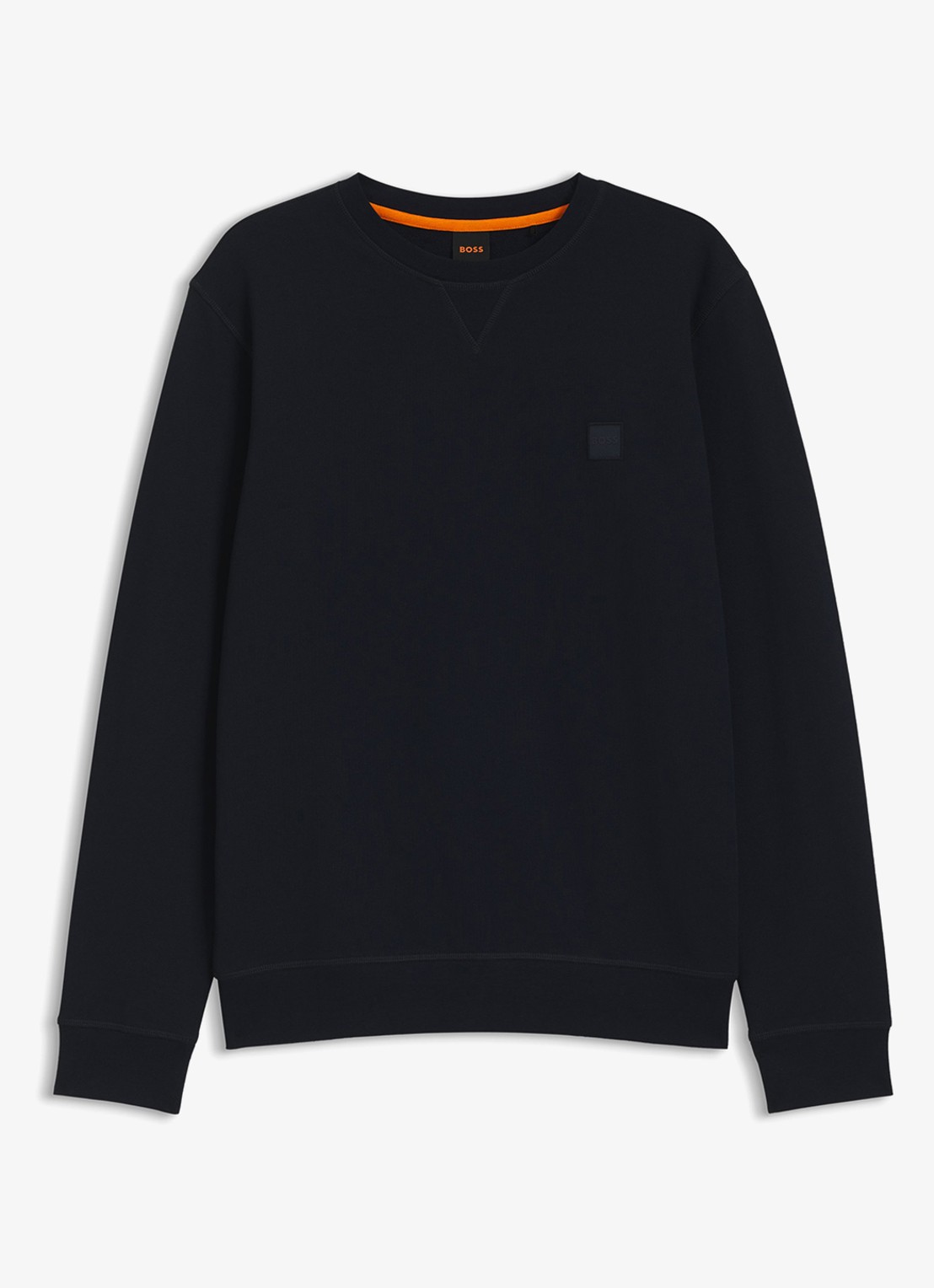 BOSS Westart sweater met logo - voorkant 2 donkerblauw