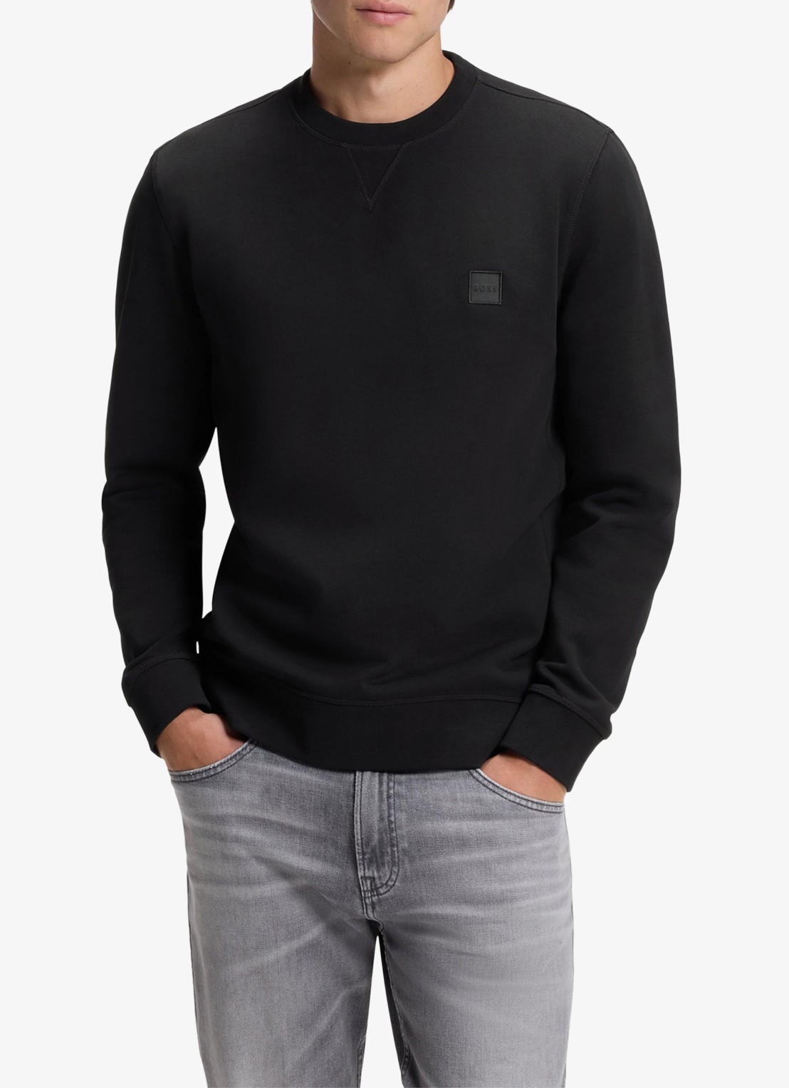 BOSS Westart sweater met logo - detail black-001 / zwart