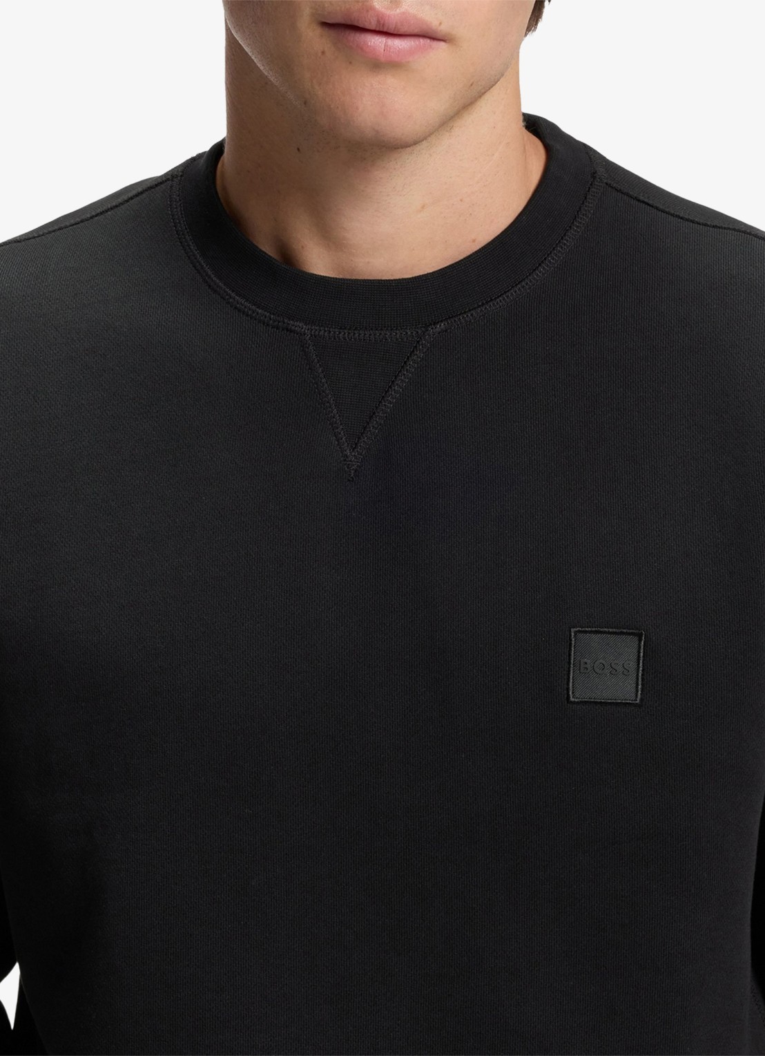 BOSS Westart sweater met logo - detail 3 black-001 / zwart