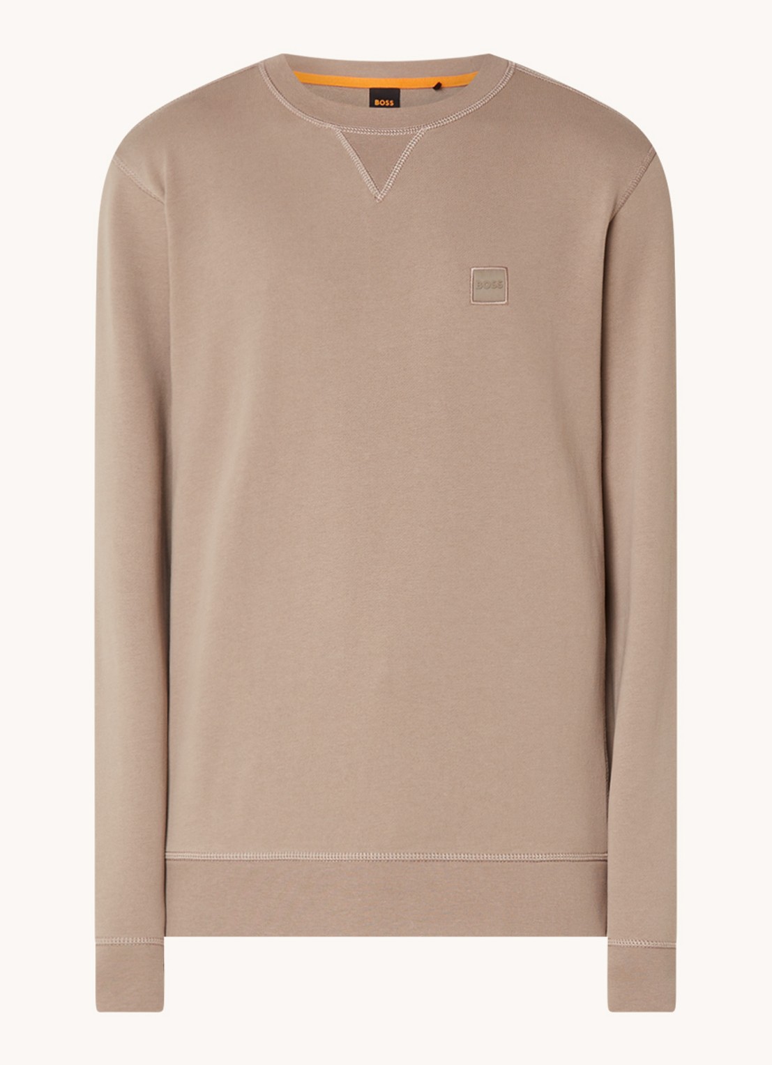 BOSS Westart sweater met logo - voorkant 3 open brown-246 / bruin