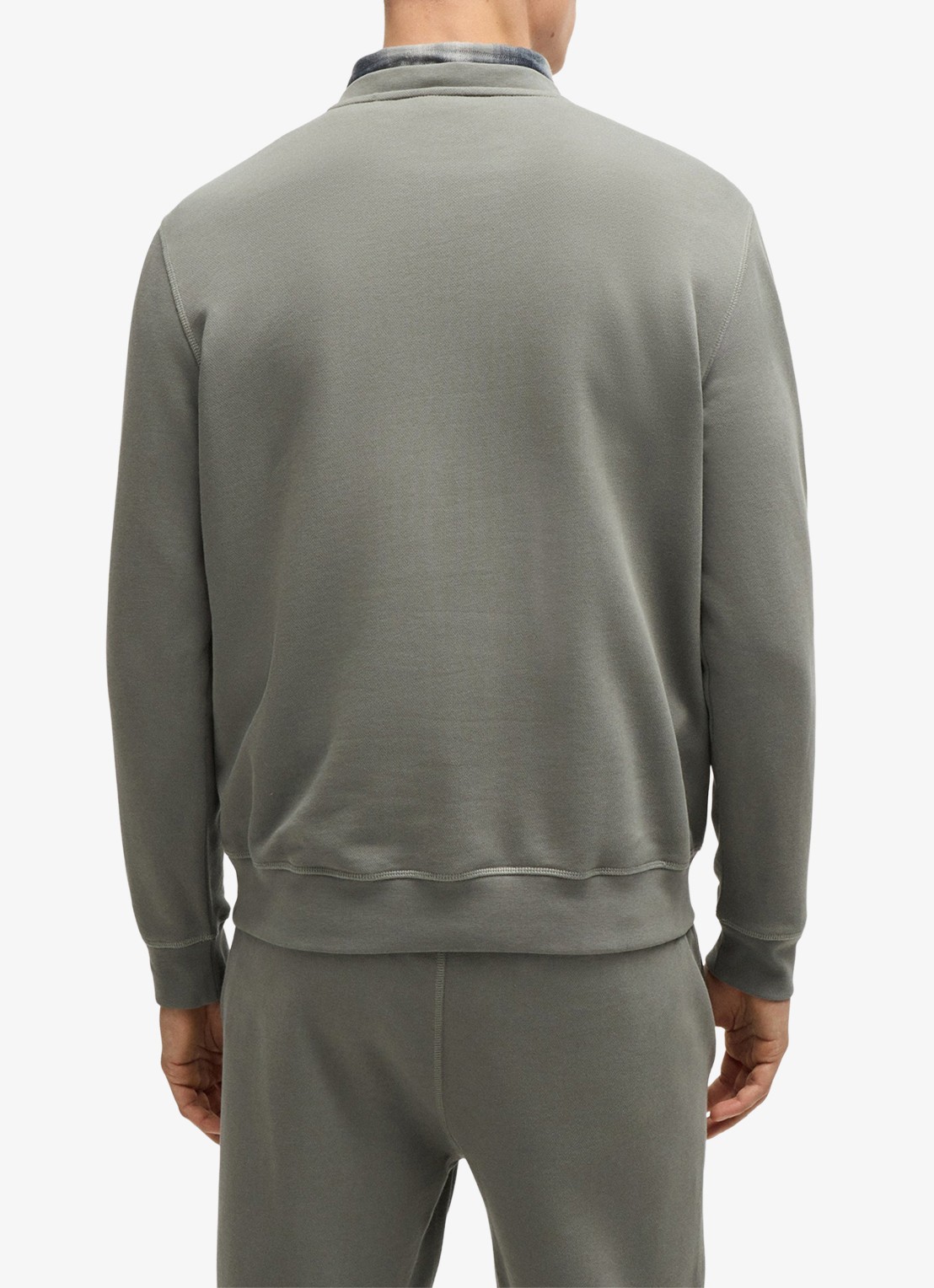 BOSS Westart sweater met logo - achterkant 4 open grey-076 / grijs