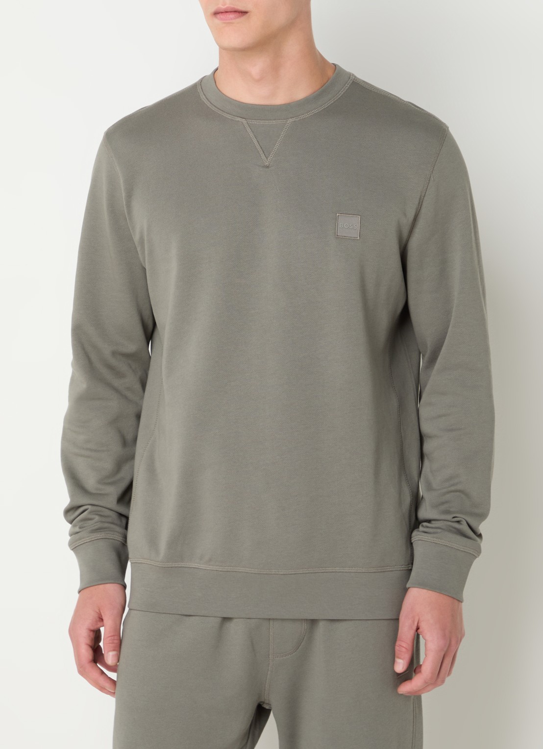 BOSS Westart sweater met logo - detail 3 open grey-076 / grijs