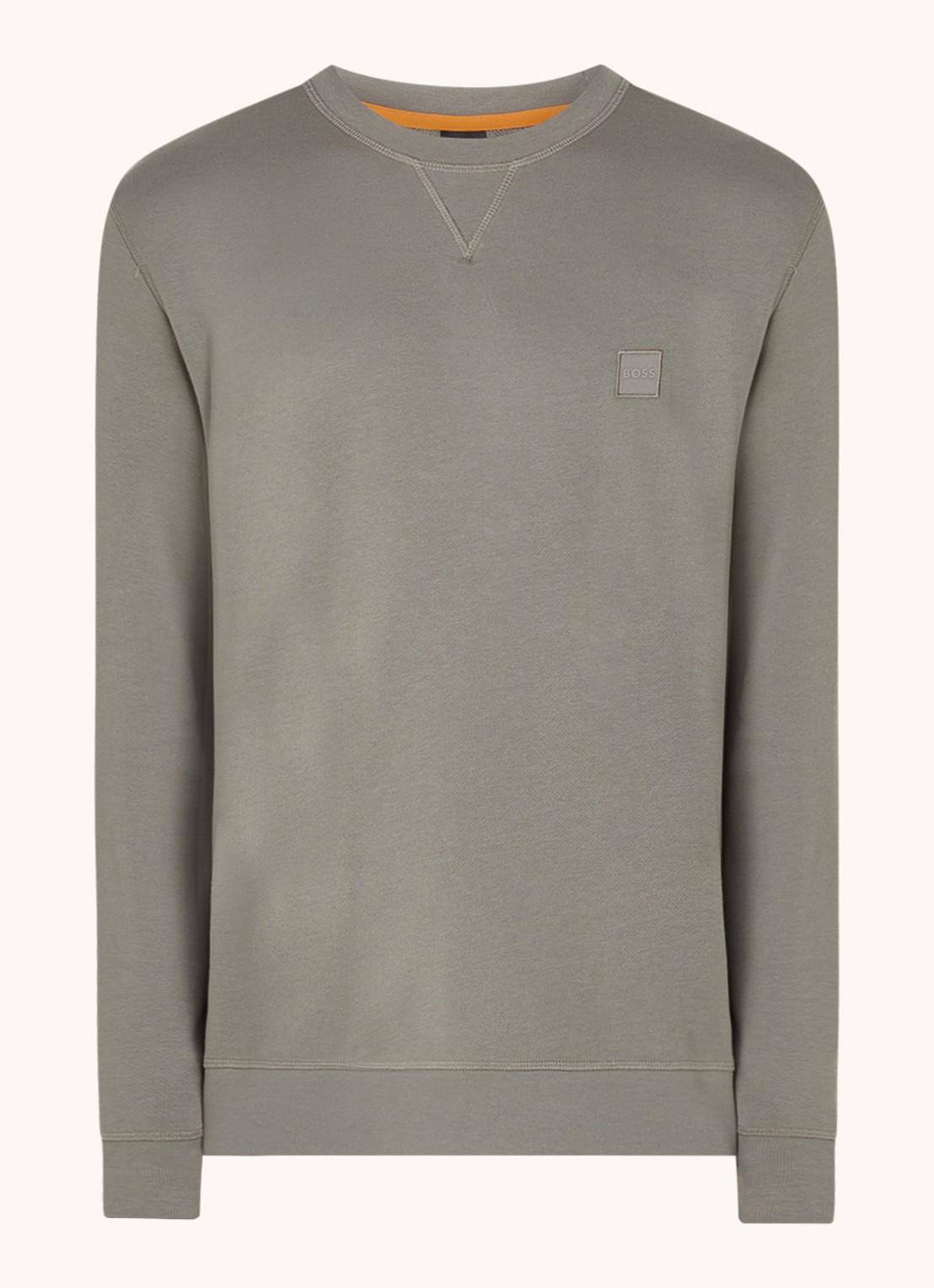 BOSS Westart sweater met logo - voorkant 8 open grey-076 / grijs