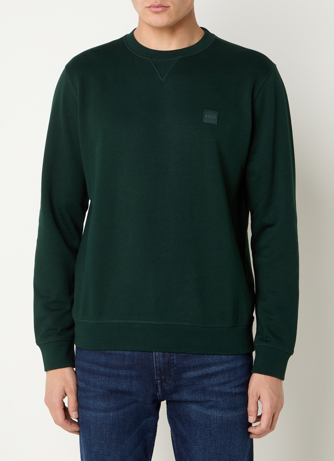BOSS Westart sweater met logo - detail 2 open green-350 / groen
