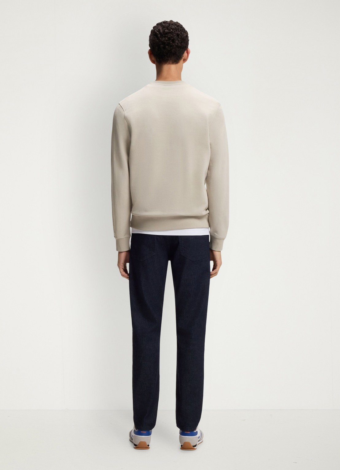 BOSS Westart sweater met logo - achterkant 3 open grey-070 / grijs
