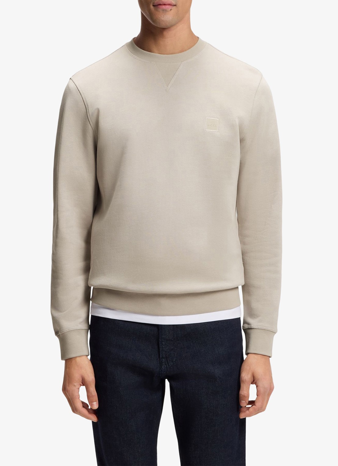 BOSS Westart sweater met logo - detail 4 open grey-070 / grijs